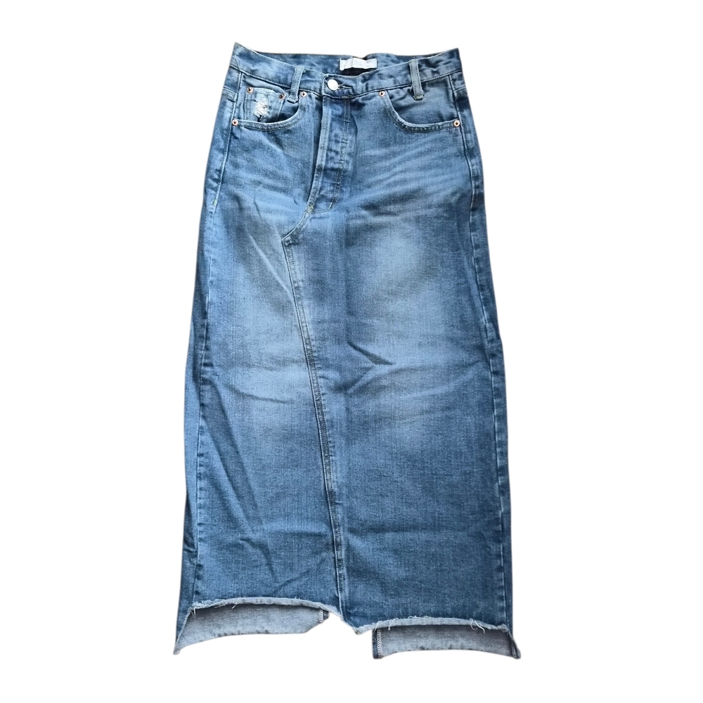 Unk Light Blue Denim Maxi Skirt